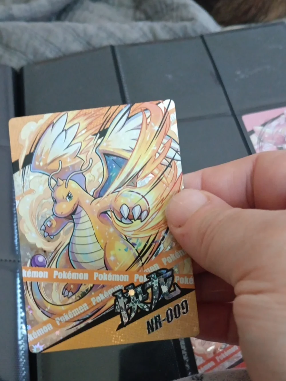 Pokemon Dragonite Collectible Card — Gold and Orange